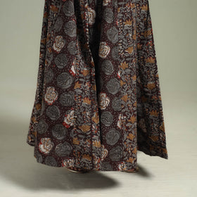 Bagru Hand Block Print 24 Kali Patchwork Natural Dyed Cotton Long Skirt 16