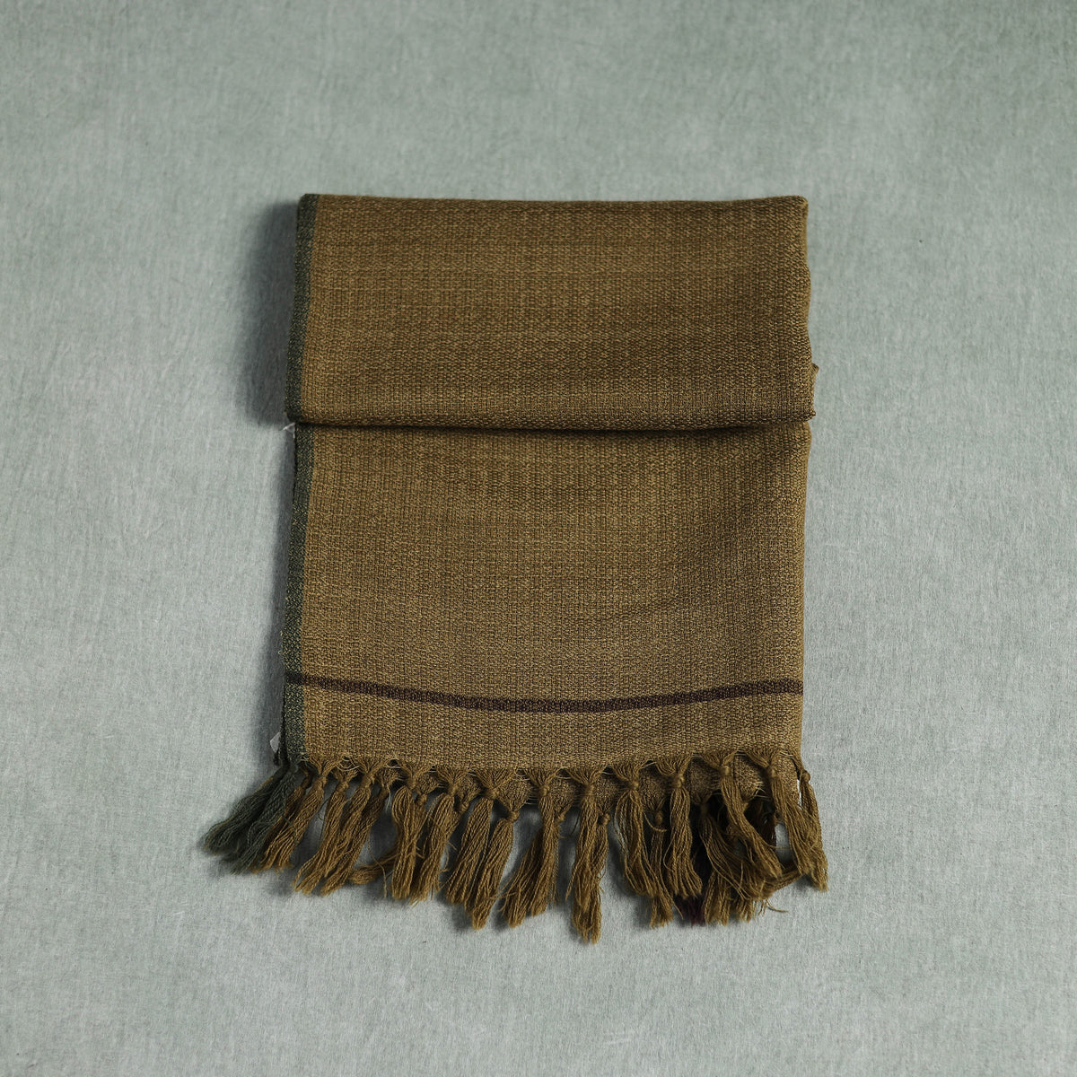Green - Kumaun Handwoven Pure Merino Wool Scarf 192