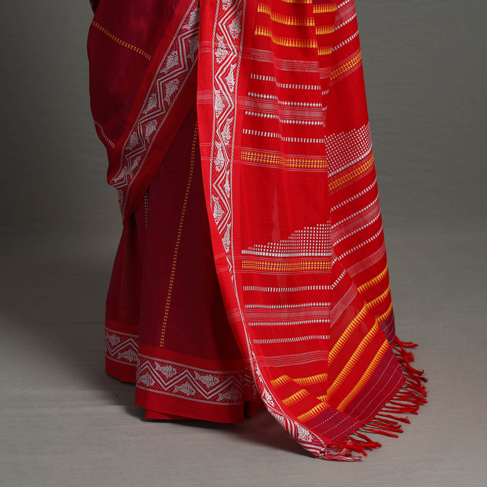 Pink - Bengal Handwoven Cotton Begampuri Saree 16