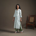 Jacquard Cotton Straight Long Kurta for Women 19