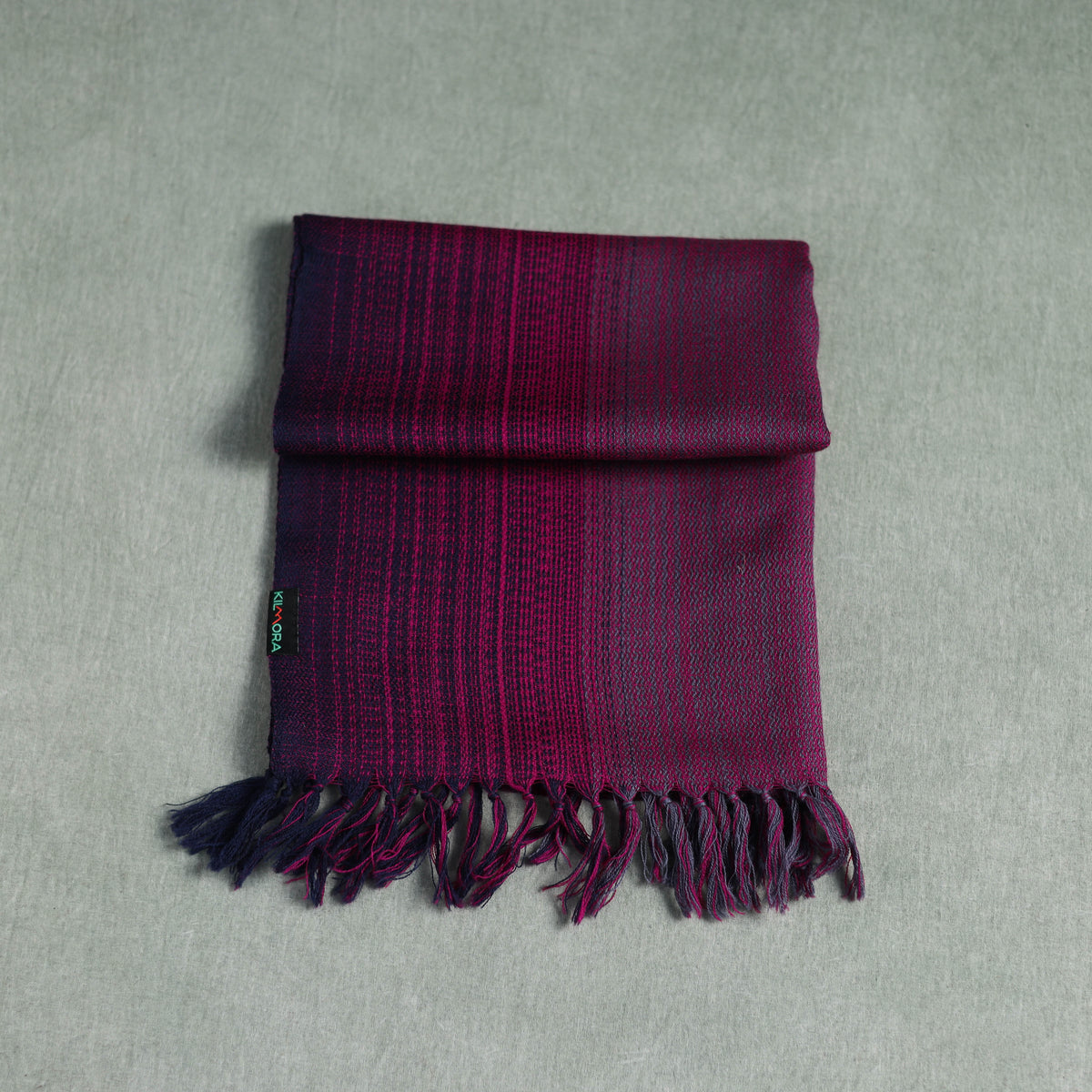 Purple - Kumaun Handwoven Pure Merino Wool Scarf 191