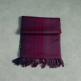 Purple - Kumaun Handwoven Pure Merino Wool Scarf 191