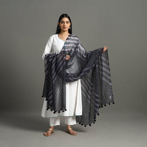 Tie-Dye Kota Doria Cotton Leheriya Dupatta with Tassels 59