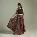 Bagru Hand Block Print 24 Kali Patchwork Natural Dyed Cotton Long Skirt 17