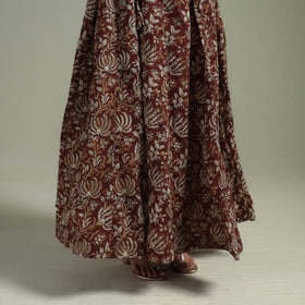 Bagru Hand Block Print 24 Kali Patchwork Natural Dyed Cotton Long Skirt 17