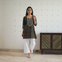 Block Printed Cotton Gota Work Short Ajrakh Kurta 19