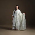 Sanganeri Floral Print Cotton Suit Set with Applique Dupatta for Women 01