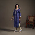 Jacquard Cotton Straight Long Kurta for Women 05