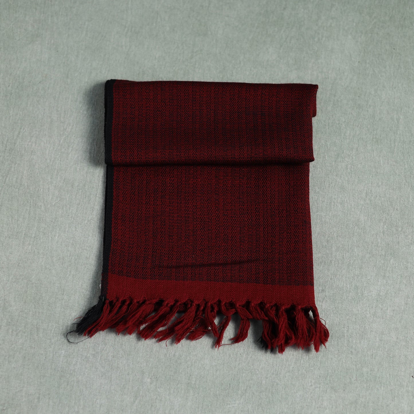 Maroon - Kumaun Handwoven Pure Merino Wool Scarf 185