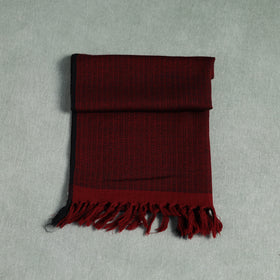Maroon - Kumaun Handwoven Pure Merino Wool Scarf 185