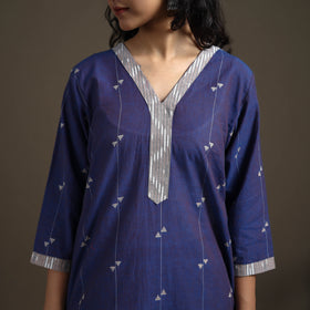 Jacquard Cotton Straight Long Kurta for Women 05