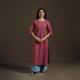 Mangalagiri Pure Handwoven Cotton Mirror Work Straight Kurta for women 14