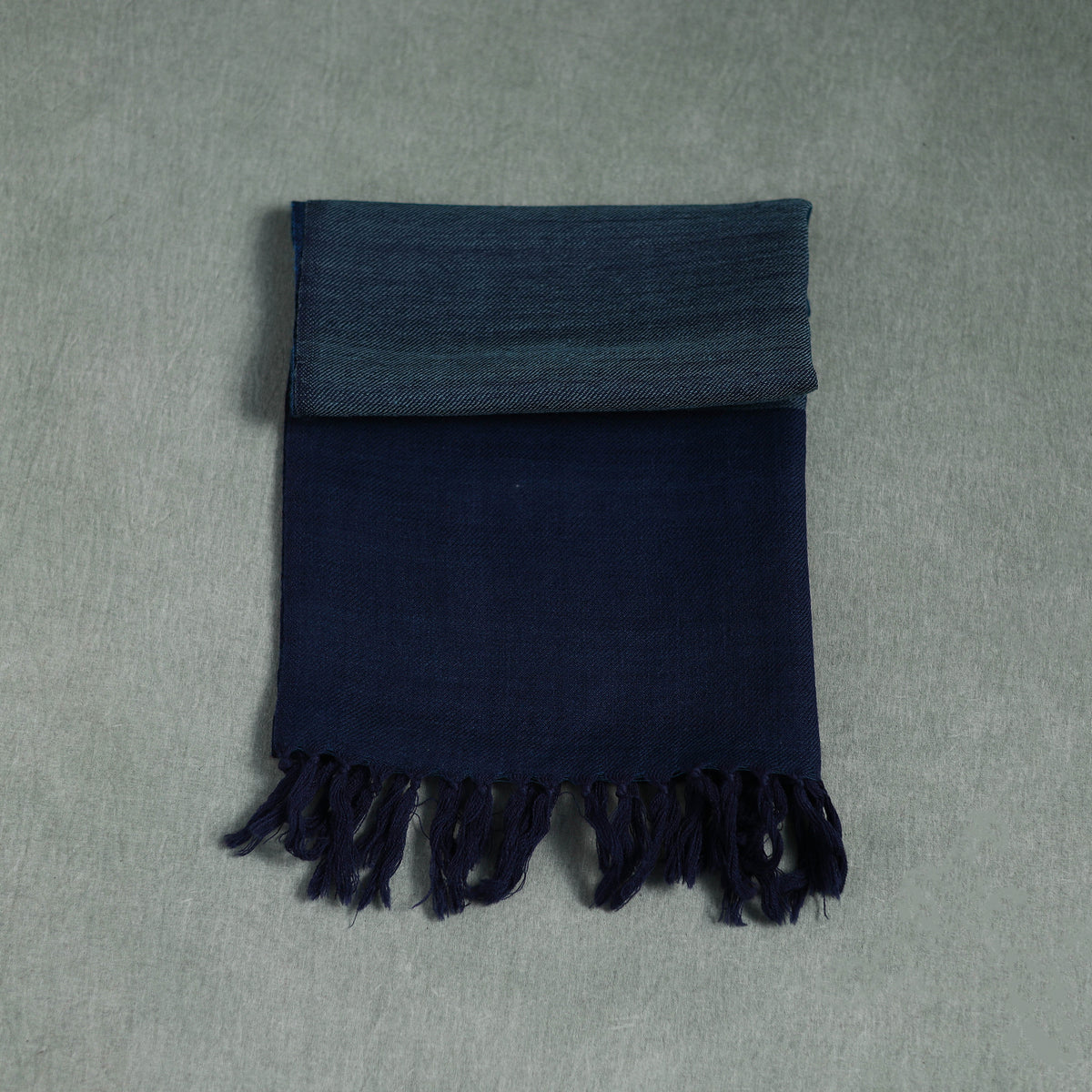 Blue - Kumaun Handwoven Pure Merino Wool Scarf 181