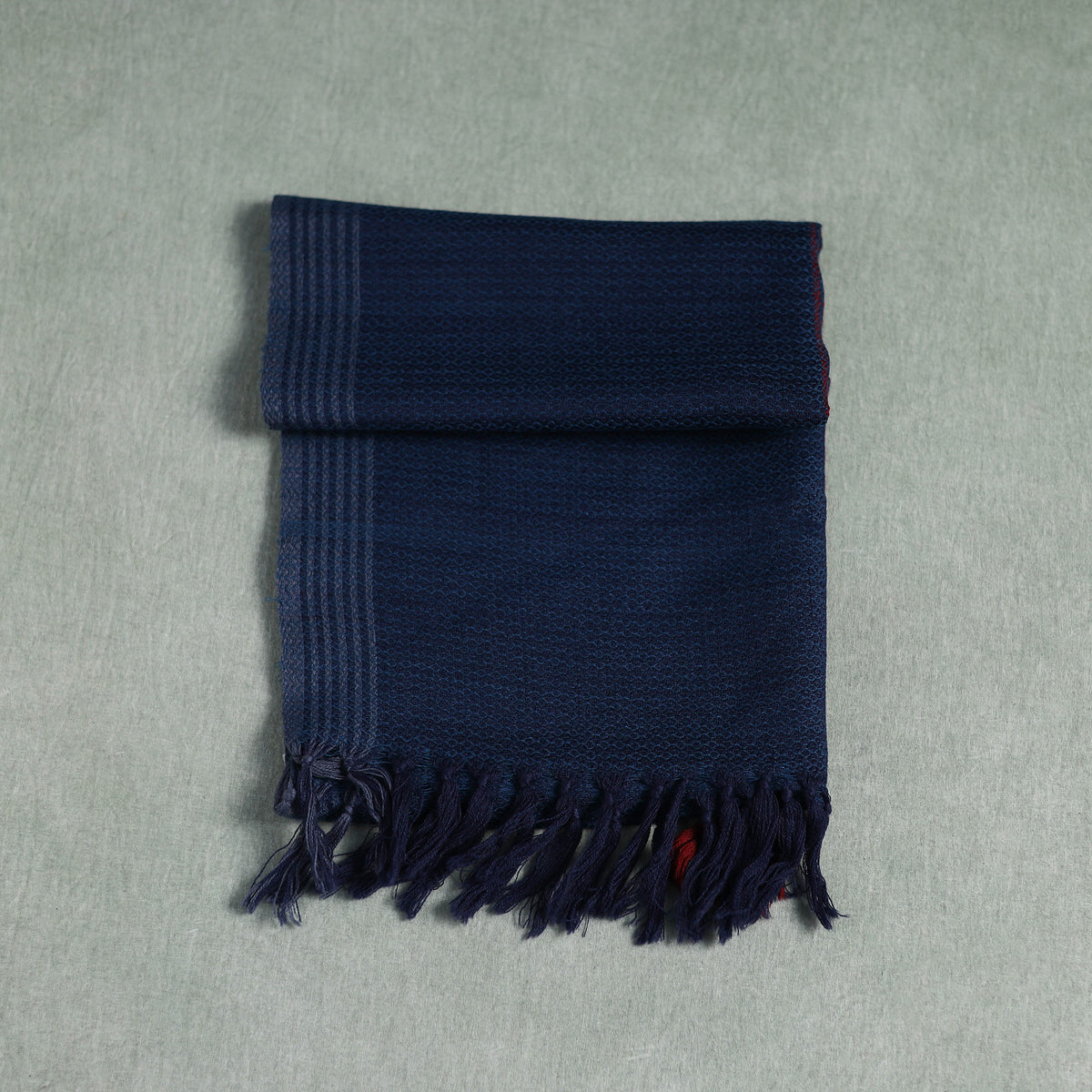Blue - Kumaun Handwoven Pure Merino Wool Scarf 180