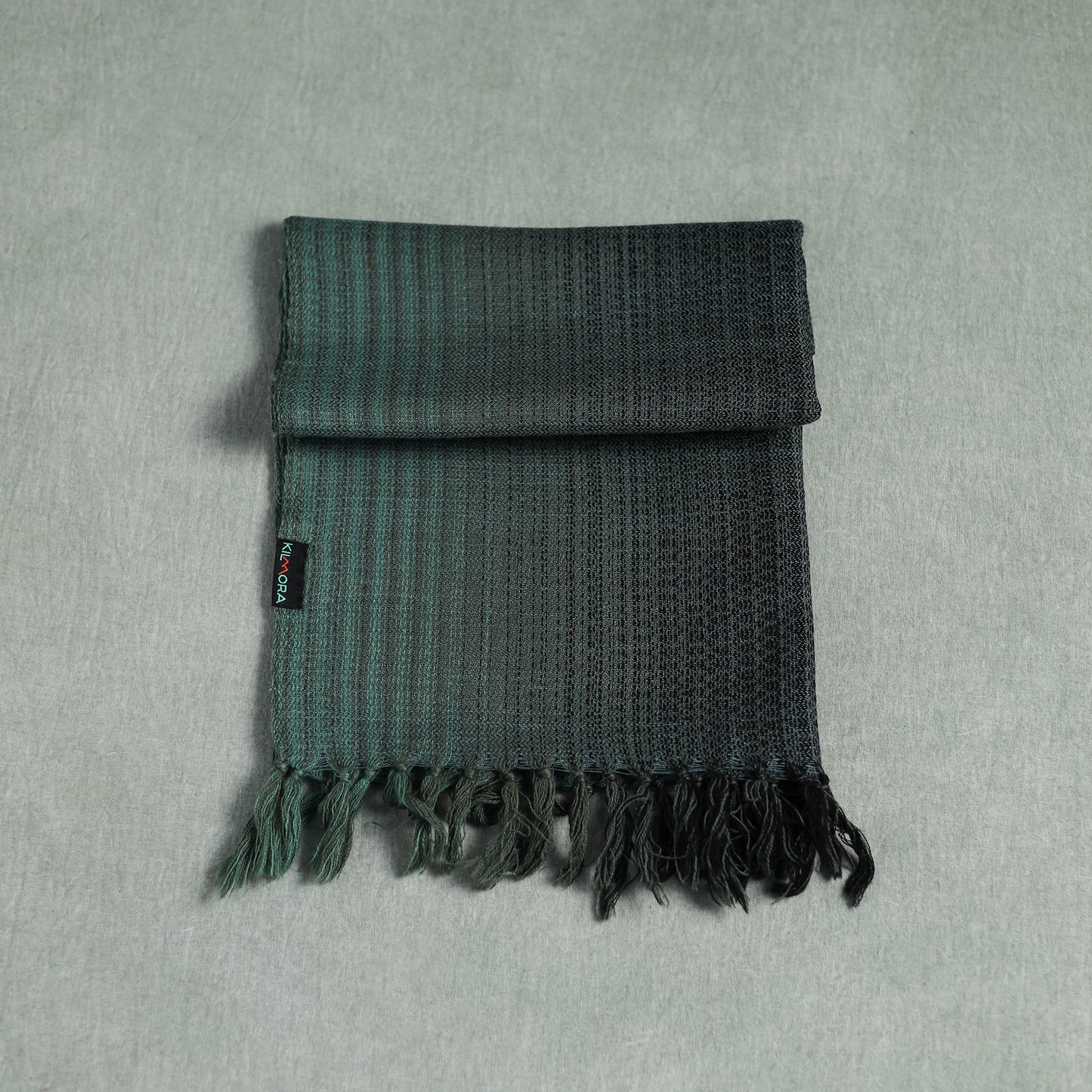Green - Kumaun Handwoven Pure Merino Wool Scarf 179