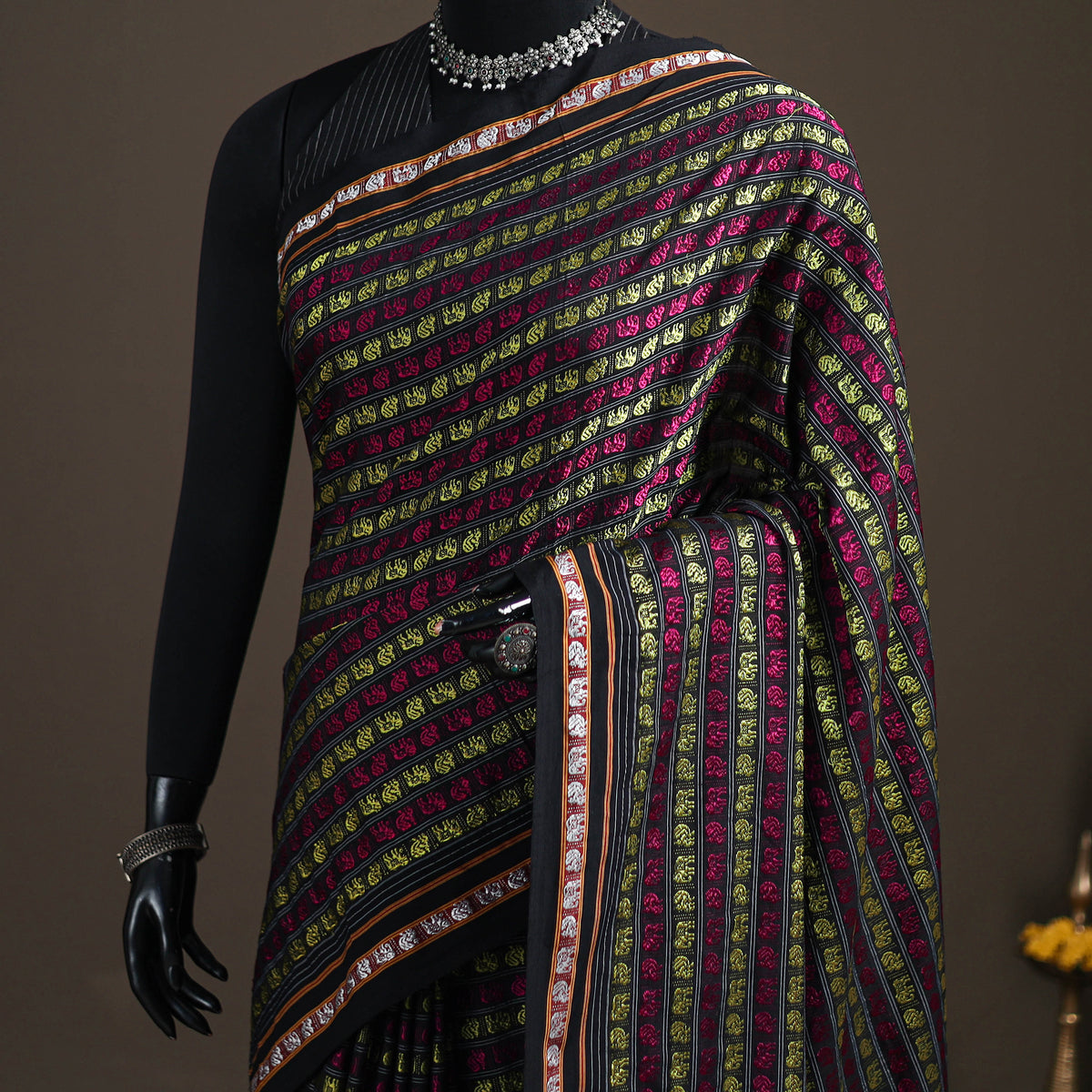 Mercerised Cotton Silk Khun Saree with Blouse Piece 14