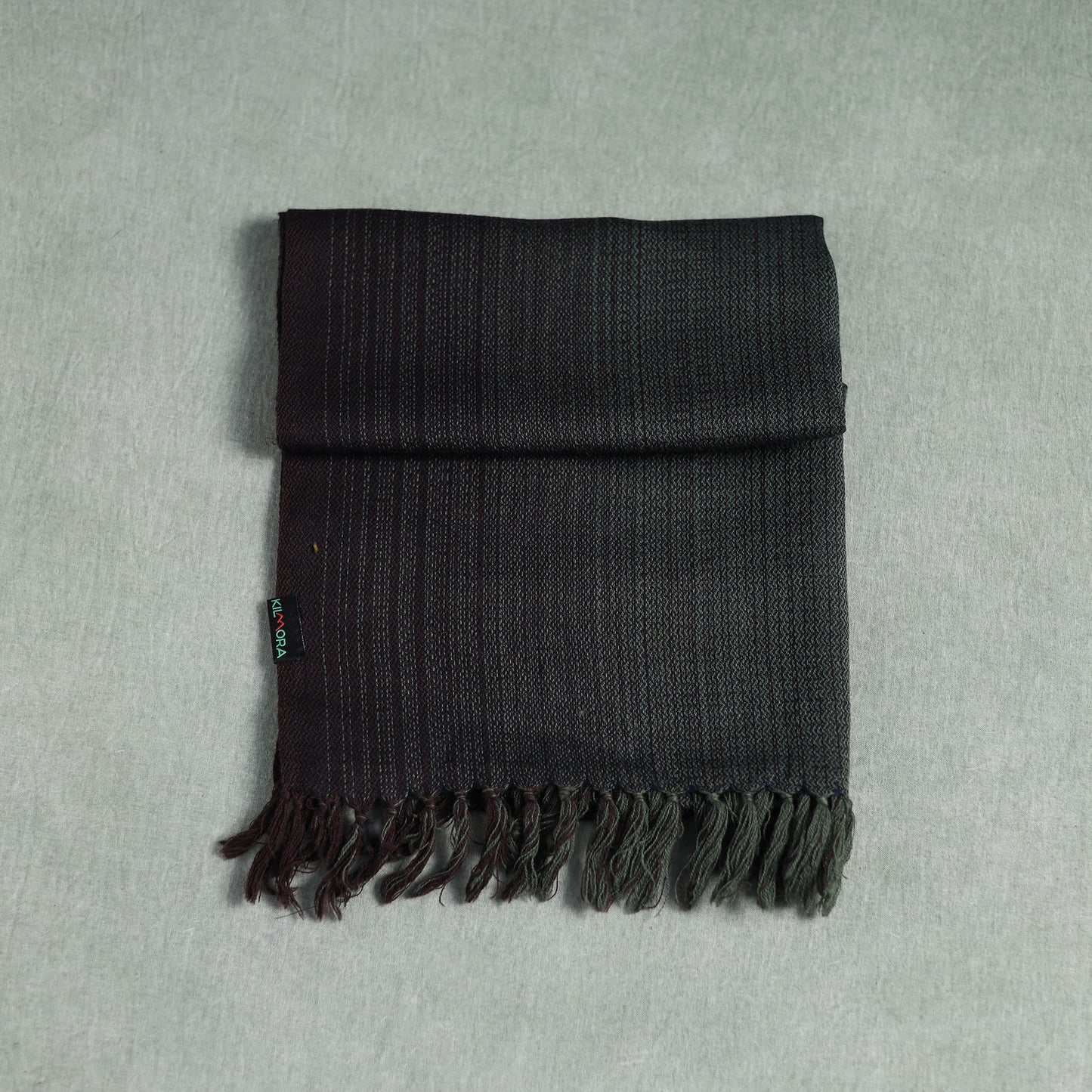 Green - Kumaun Handwoven Pure Merino Wool Scarf 178