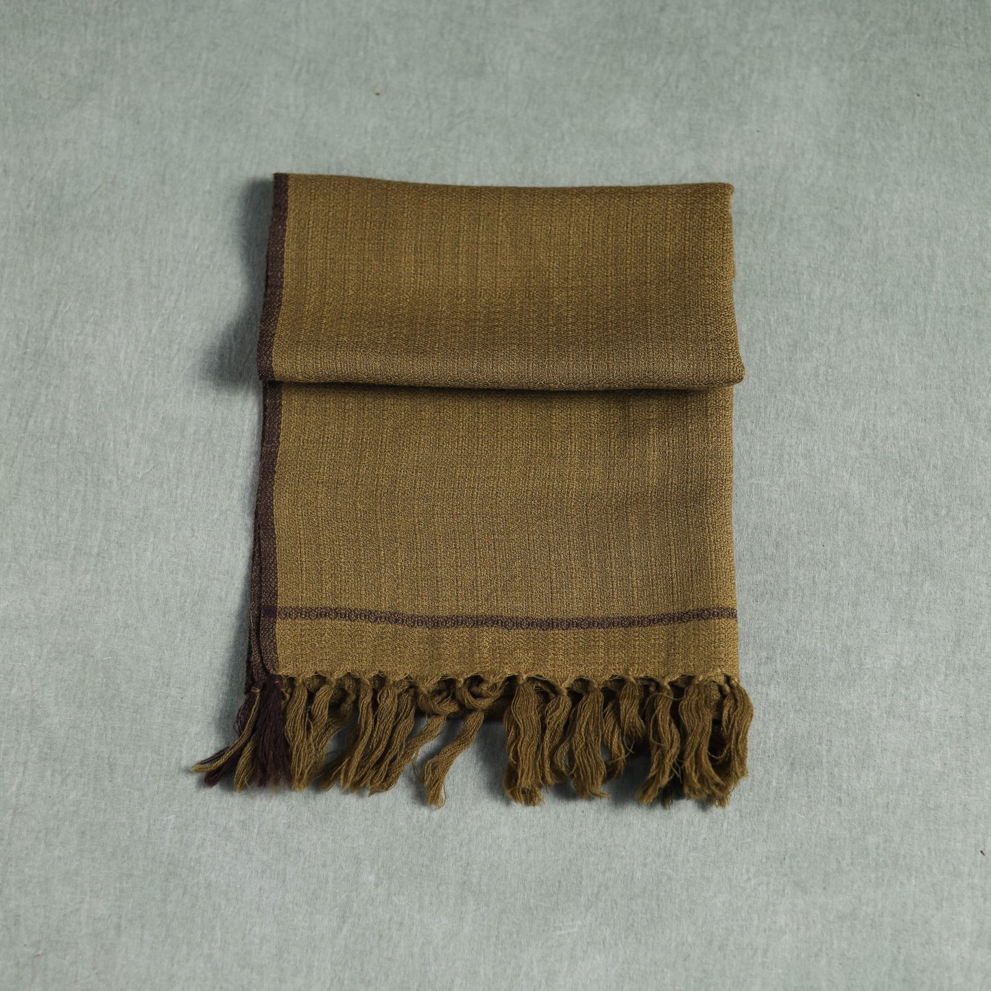 Green - Kumaun Handwoven Pure Merino Wool Scarf 176
