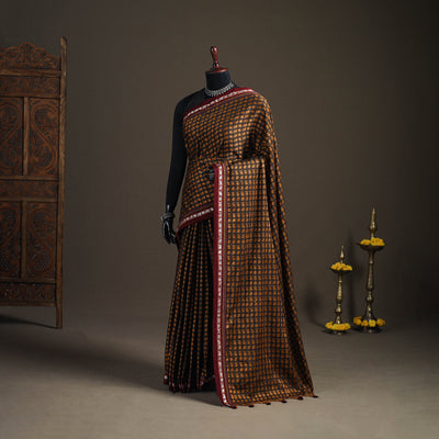 Mercerised Cotton Silk Khun Saree with Blouse Piece 15