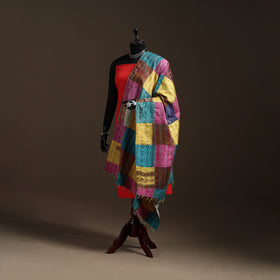 Multicolor - Bengal Hand Embroidery Patchwork Reversible Silk Kantha Dupatta 68