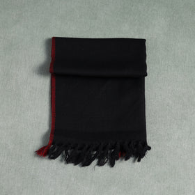Black - Kumaun Handwoven Pure Merino Wool Scarf 170