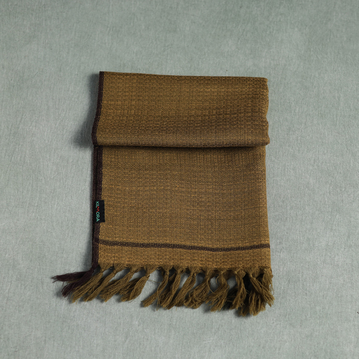 Green - Kumaun Handwoven Pure Merino Wool Scarf 172