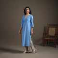 Jacquard Cotton Straight Long Kurta for Women 06