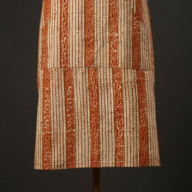 Orange - kalamkari cotton apron with pocket 35 - handcrafted