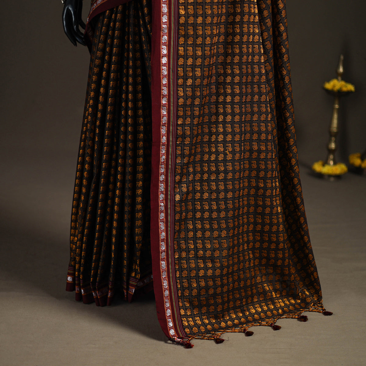 Mercerised Cotton Silk Khun Saree with Blouse Piece 15