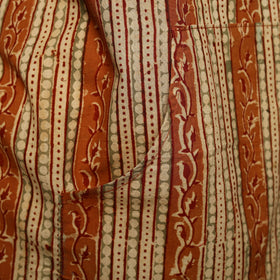 Orange - kalamkari cotton apron with pocket 35 - handcrafted