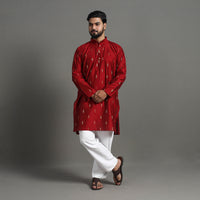 Zari Buti Spun Dupion Viscose Silk Plain Men Kurta 11