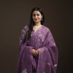 Sanganeri Floral Print Cotton Suit Set with Applique Dupatta for Women 06