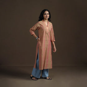 Mangalagiri Pure Handwoven Cotton Mirror Work Straight Kurta for women 11