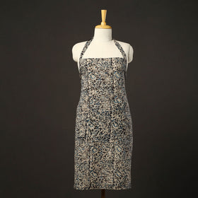 Black - kalamkari cotton apron with pocket 36 - handcrafted
