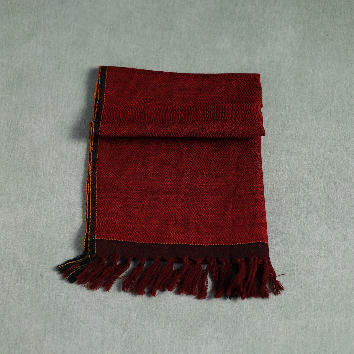 Red - Kumaun Handwoven Pure Merino Wool Scarf 167