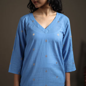Jacquard Cotton Straight Long Kurta for Women 06