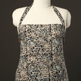 Black - kalamkari cotton apron with pocket 36 - handcrafted