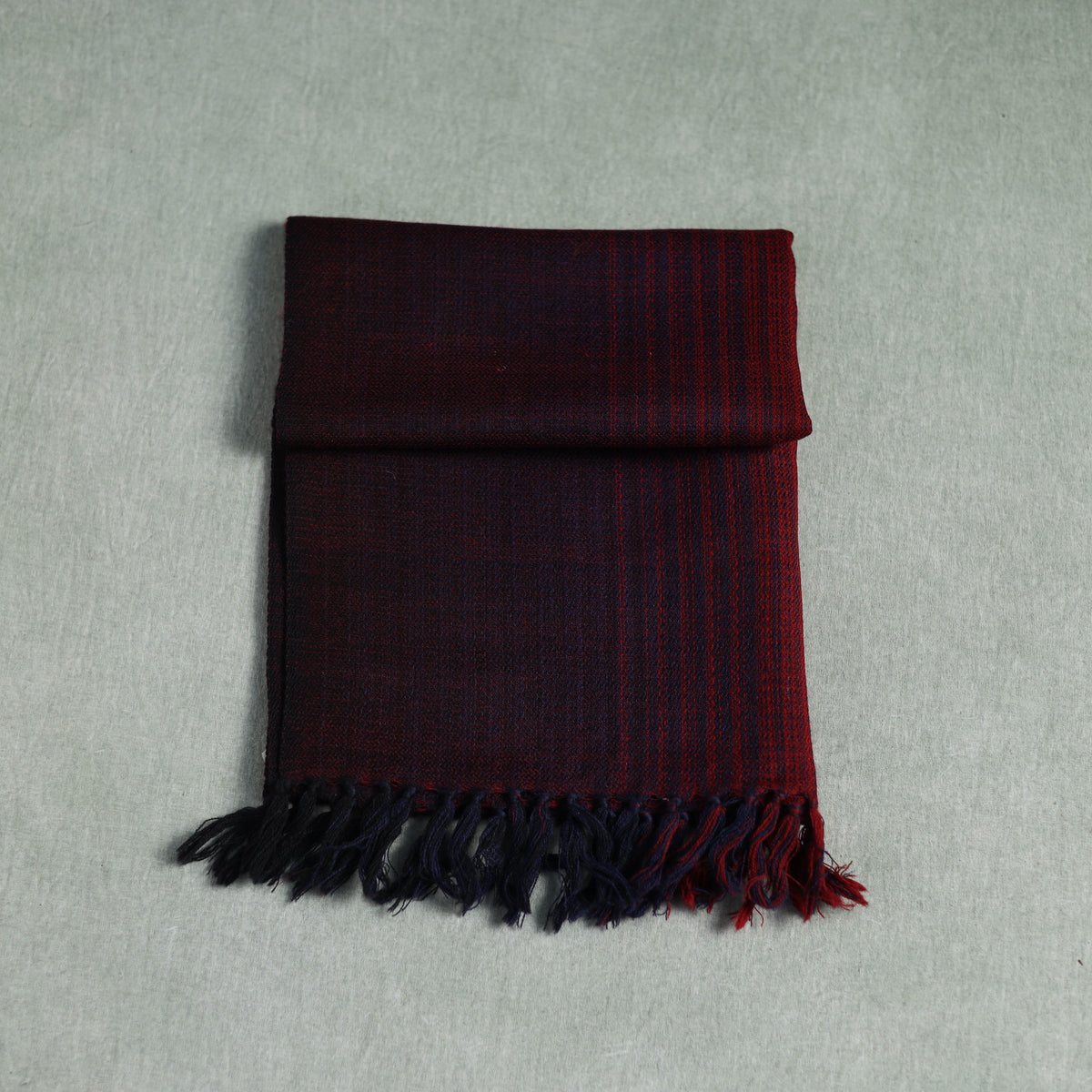 Brown - Kumaun Handwoven Pure Merino Wool Scarf 168