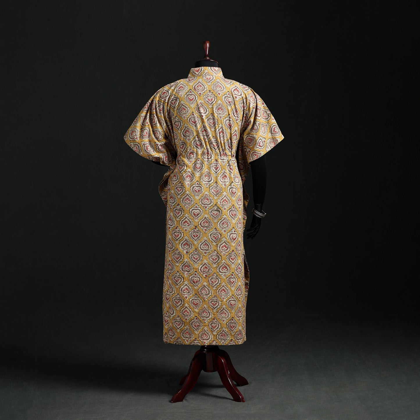 Kalamkari Hand Block Print Natural Dyed Cotton Kaftan (Long) 05