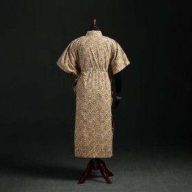 Kalamkari Hand Block Print Natural Dyed Cotton Kaftan (Long) 05