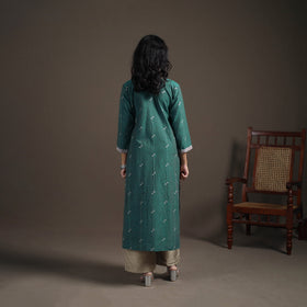 Jacquard Cotton Straight Long Kurta for Women 01