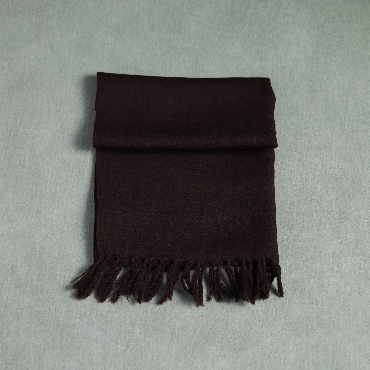 Brown - Kumaun Handwoven Pure Merino Wool Scarf 164