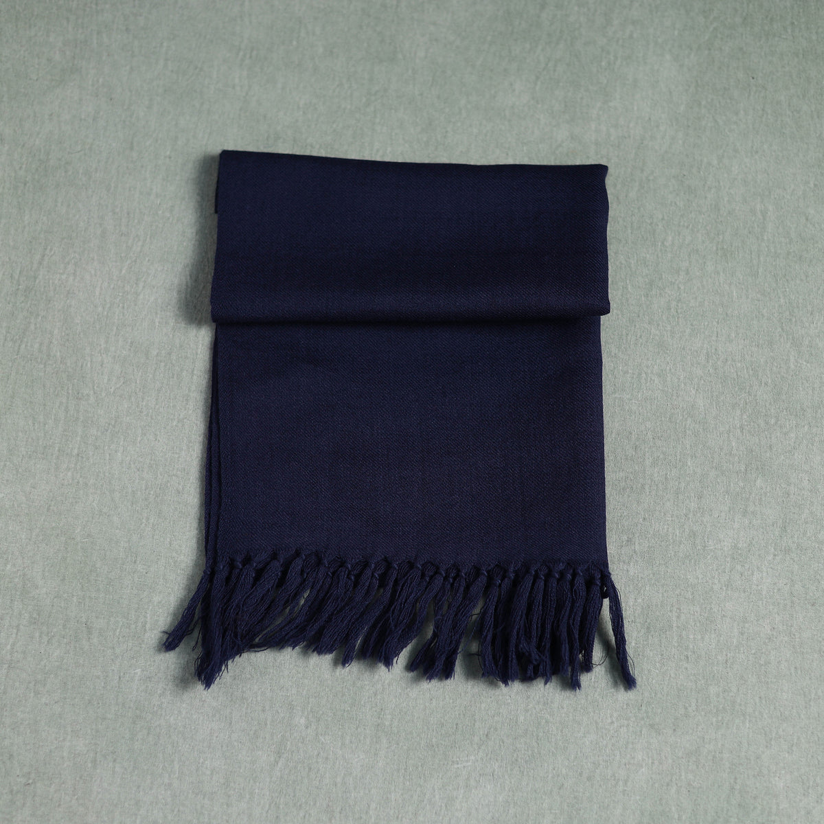 Blue - Kumaun Handwoven Pure Merino Wool Scarf 163