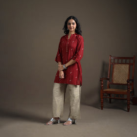 Jacquard Cotton Short Kurta for Women 28
