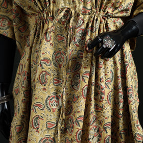 Kalamkari Hand Block Print Natural Dyed Cotton Kaftan (Long) 06