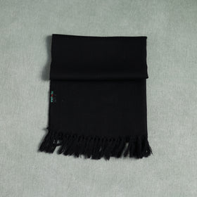 Black - Kumaun Handwoven Pure Merino Wool Scarf 162