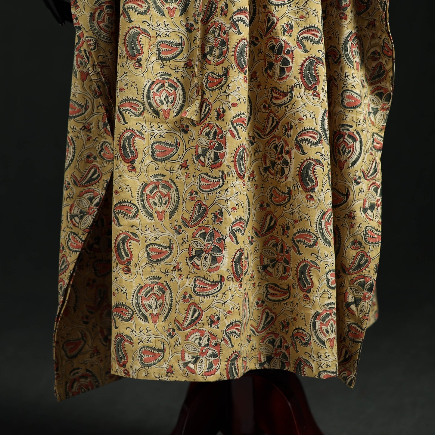 Kalamkari Hand Block Print Natural Dyed Cotton Kaftan (Long) 06