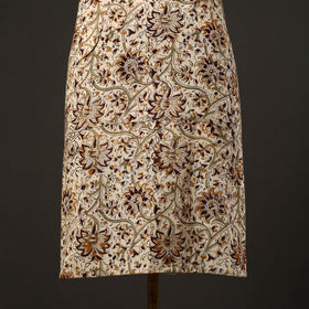  Beige Kalamkari Block Print Cotton Apron with Pocket