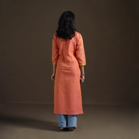 Mangalagiri Pure Handwoven Cotton Mirror Work Straight Kurta for women 13