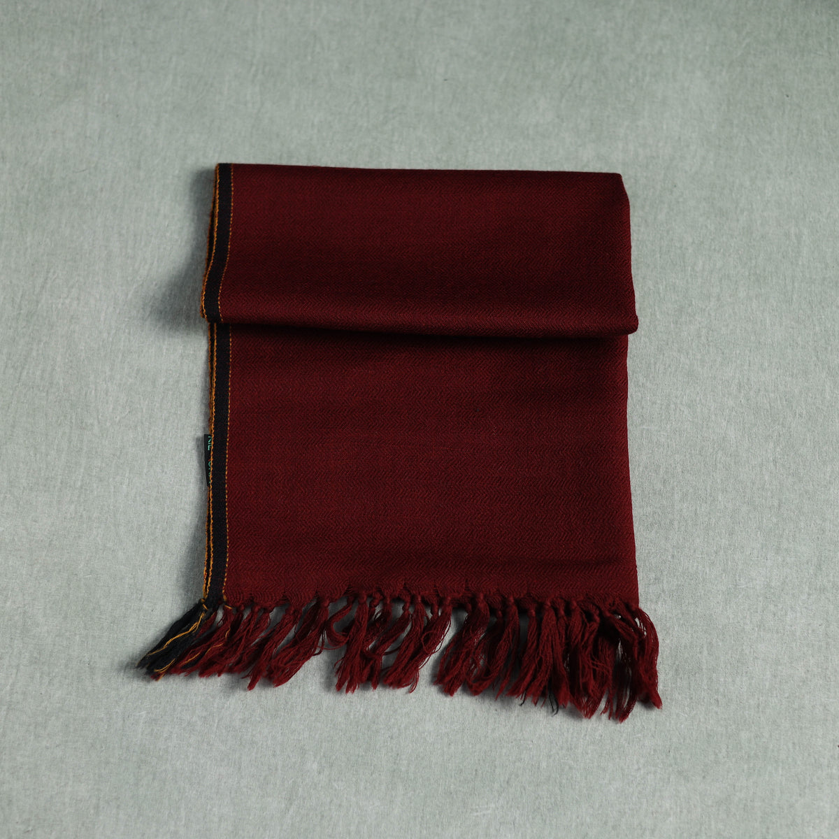 Maroon - Kumaun Handwoven Pure Merino Wool Scarf 160